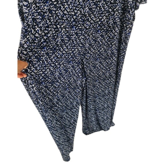 CATHERINES CURVY Women Plus Size 2X Long Romper Jumpsuit Blue White 3/4 SL 121P - Picture 4 of 6
